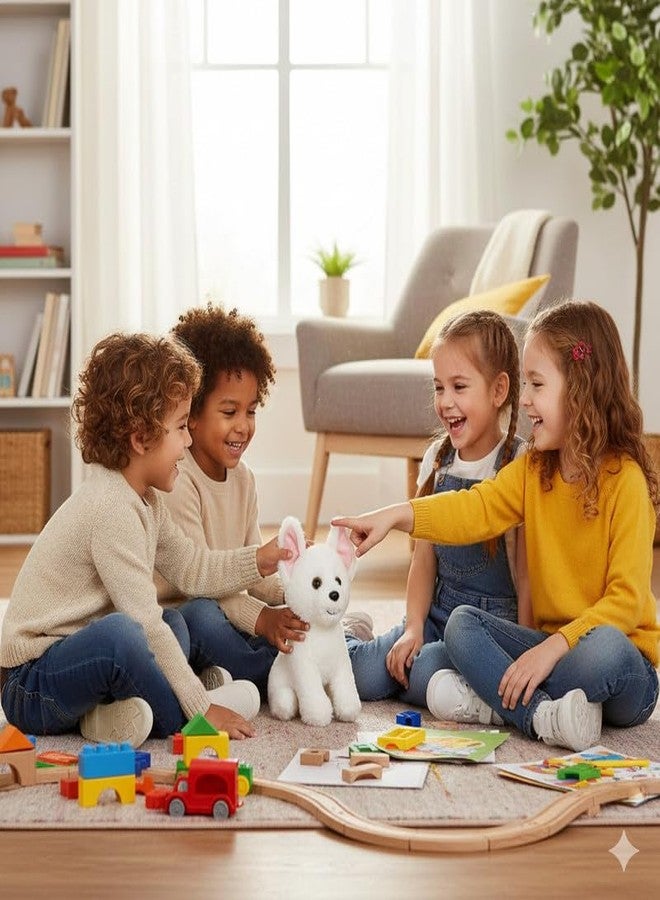 STRIDERS لعبة كلب أبيض ناعم من ستريدرز فوري بالز - حيوان محشو لطيف، هدية رائعة للأطفال والرضع والكبار | مثالية للعب والنوم والسفر والتجميع | 10 بوصات - Image 5